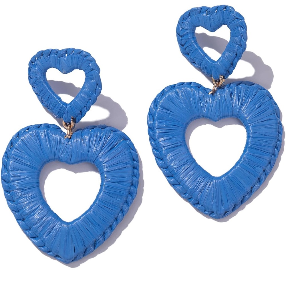 Blue Heart-Shaped Earrings